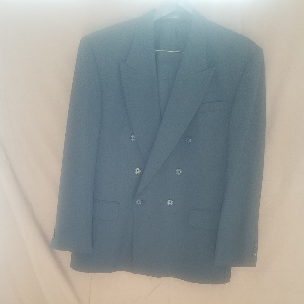 Barrington Dbl Breasted Blk Suit sz 40
